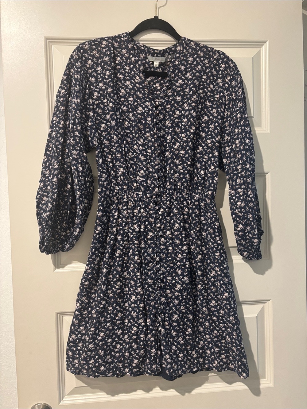 Joie Navy Blue Floral Long Sleeve Mini Dress